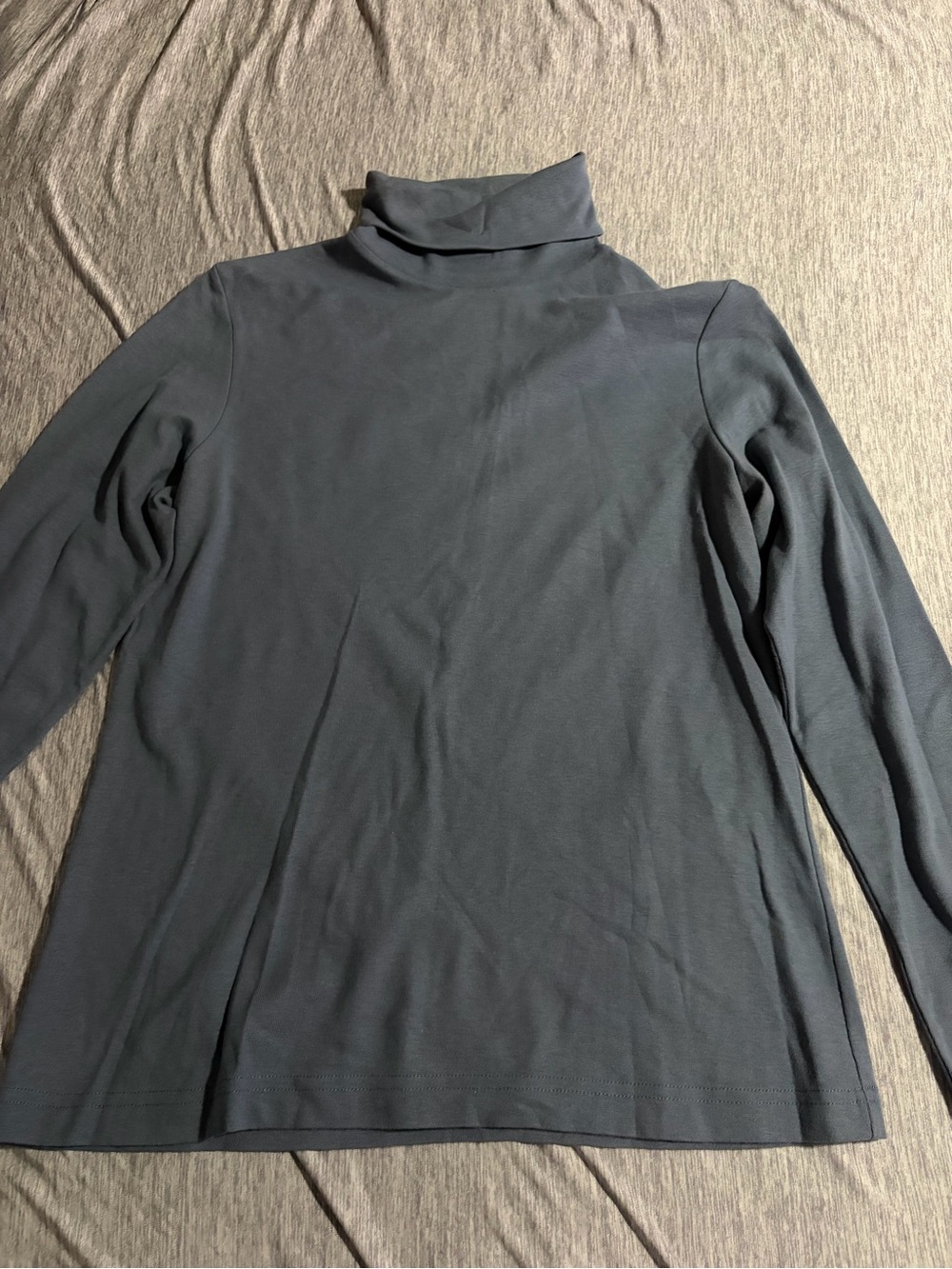 Peruvian Connection Slate Gray Turtleneck Long Sleeve Top